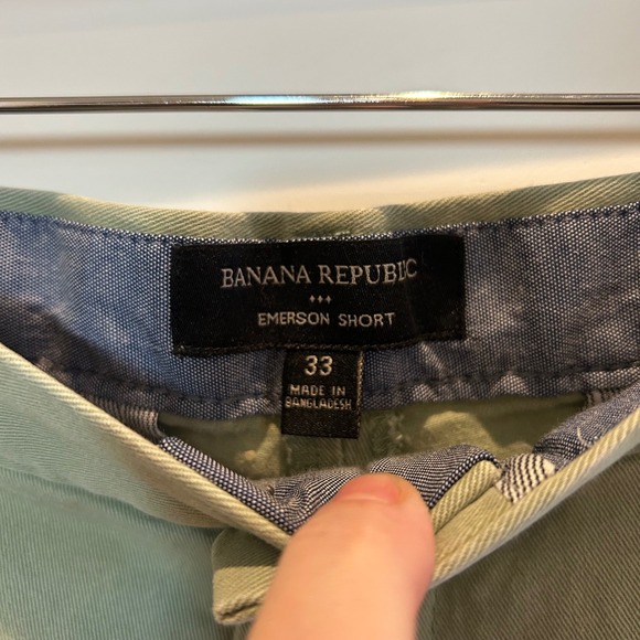 Banana‎ Republic Emerson Short Khaki Chino Flat Front Mens Size 33 Green - Picture 2 of 6